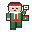 Pixel-art postman walking with a letter and mail bag